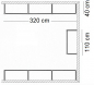 Preview: Ankleidezimmer Wandregalsystem Garderobensystem Ladeneinrichtung Grundriss Aufbau 320 cm und 110 cm Breit und 40 cm tief Etagen individuell einzustellen Wandbefestigung und Gummifüsse Stahlrohre verchromt Art Nr AnZi.3+3+1
