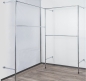 Preview: Wandregalsystem Garderobensystem Kleiderkammer Kleiderstangen 200x105x105 cm breit und 40 cm tief Ebenen individuell zu verschieben Wandbefestigung und Gummifüsse Stahlrohre verchromt Art Nr W03Eck