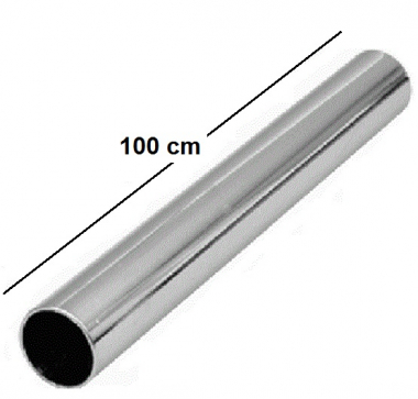 Rundrohr 100 cm lang für 25mm Chrom Rohr rund Stahlrohr für Wandregalsystem Garderobensystem Kleiderkammer Kleiderstangen