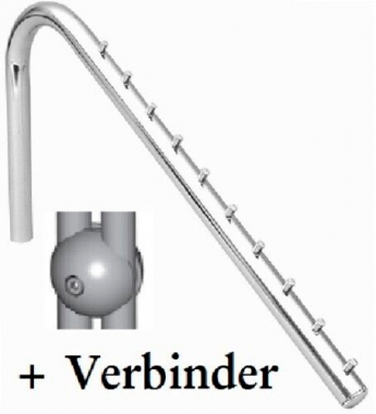 Schrägarm Schrägabhänger Zubehör mit Verbinder für Chrom Rundrohr Wandregalsystem Garderobensystem Kleiderkammer Kleiderstangen Art Nr S01