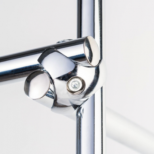 3 Wege Knotenverbinder Verbinder Knoten Design für Chrom Rohr rund Profi Kleiderständer Warenständer Garderobe Regal freistehend für Art Nr St.04.100