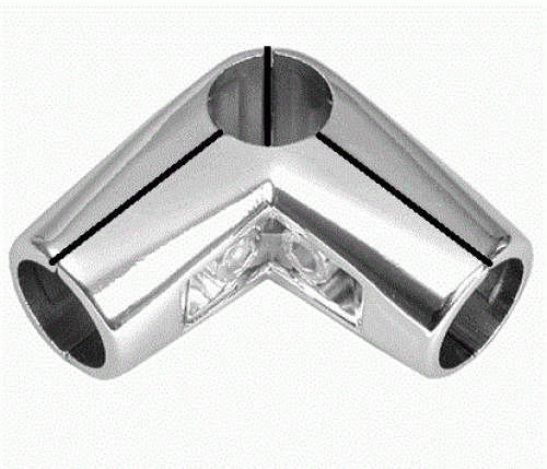 4 Wegeverbinder Verbinder Eckverbinder für 25 mm Chrom Rohr rund Garderobe Kleiderständer Textilregal Kleiderstange begehbahrer Schrank Art Nr St.81.200