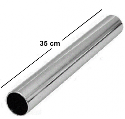Rundrohr 35 cm lang für 25mm Chrom Rohr rund Stahlrohr für Wandregalsystem Garderobensystem Kleiderkammer Kleiderstangen